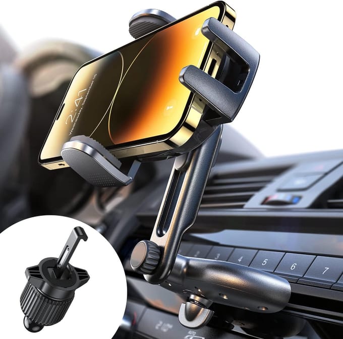 Famanu – Telefoonhouder voor auto met cd-sleuf montage, verstelbare universele smartphonehouder