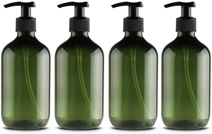 Famanu – Navulbare douchegelflessen 300 ml met pomp – Set van 4