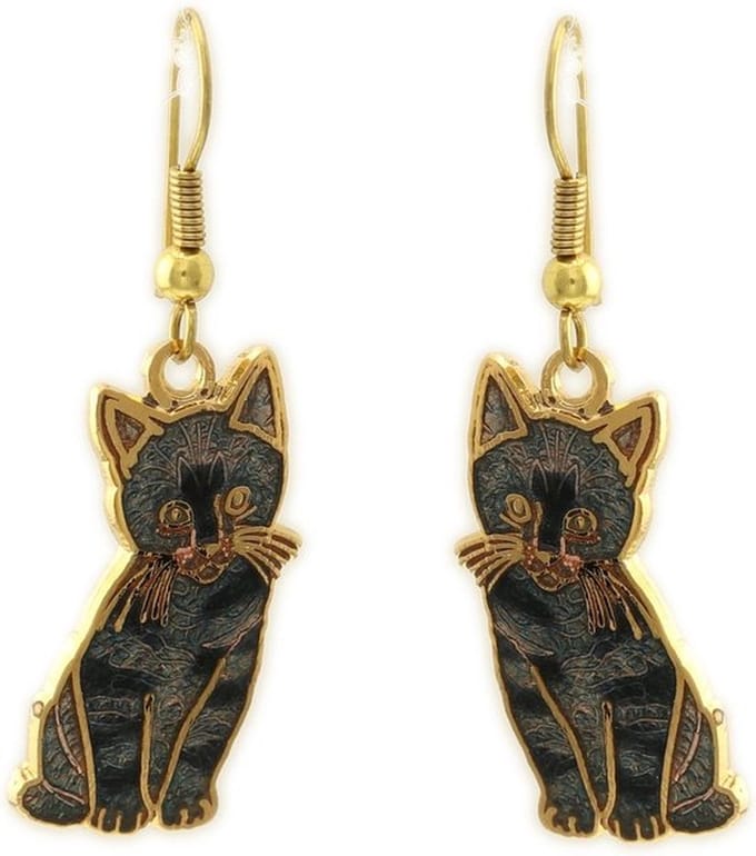 Behave Oorbellen hangers poes grijs
