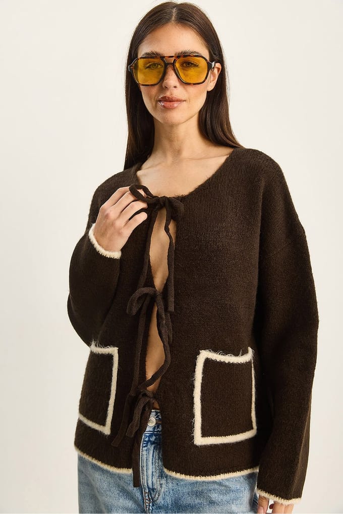 Overmaatse Gebreide Cardigan met Striksluiting