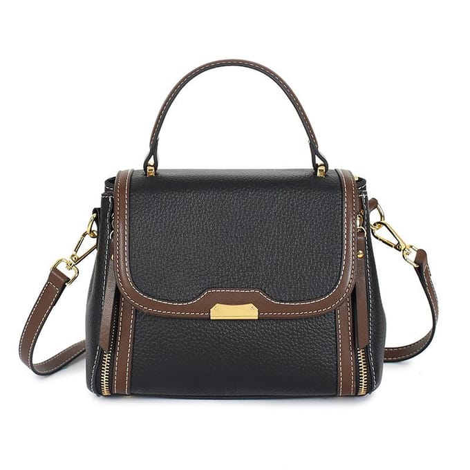 Nouveau Sac Tendance en Cuir Véritable pour Femmes Sac Bandoulière Sac à Épaule Sac à Main pour Femmes Grande Capacité Haut de Gamme Mode black