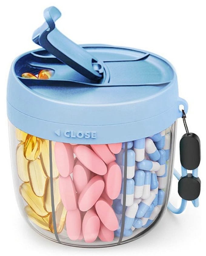 Daity 1 Pack - Pillendoos - draagbare pillendoos - pillendoos voor 7 dagen - pillendoos met 7 grote compartimenten