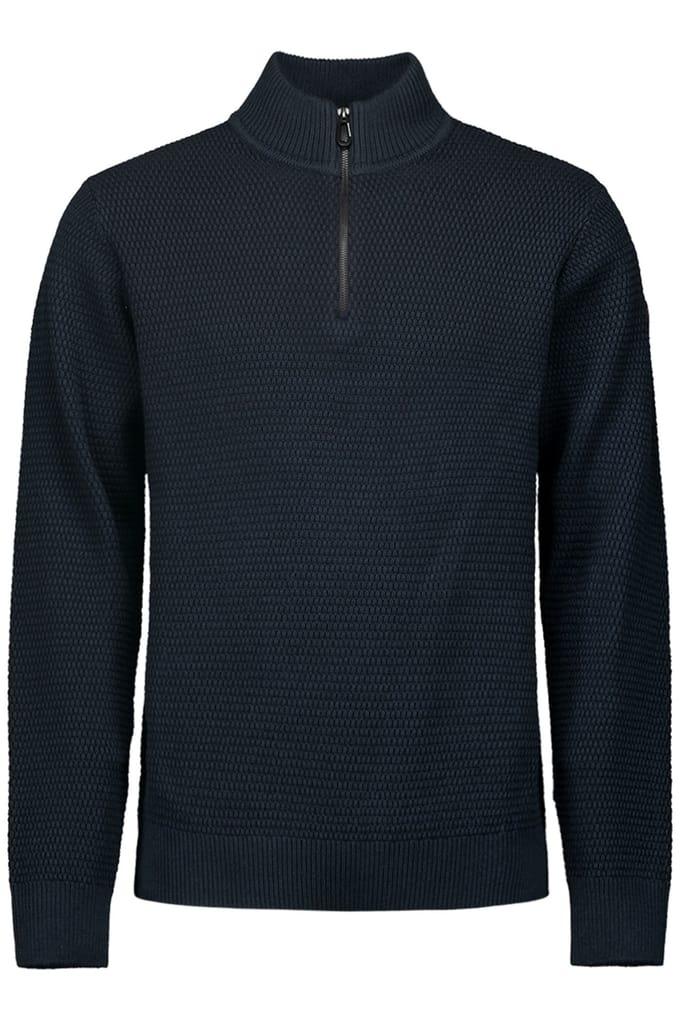 No Excess Pullover Half Zipper 2 Coloured Melange Night Größe: XXL | Turtlenecks Outlet | Herren | Schwarz