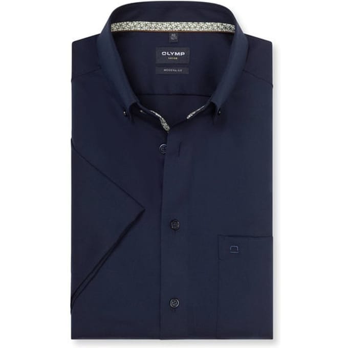 OLYMP Luxor Overhemd, Modern Fit, Button-down, Marineblauw