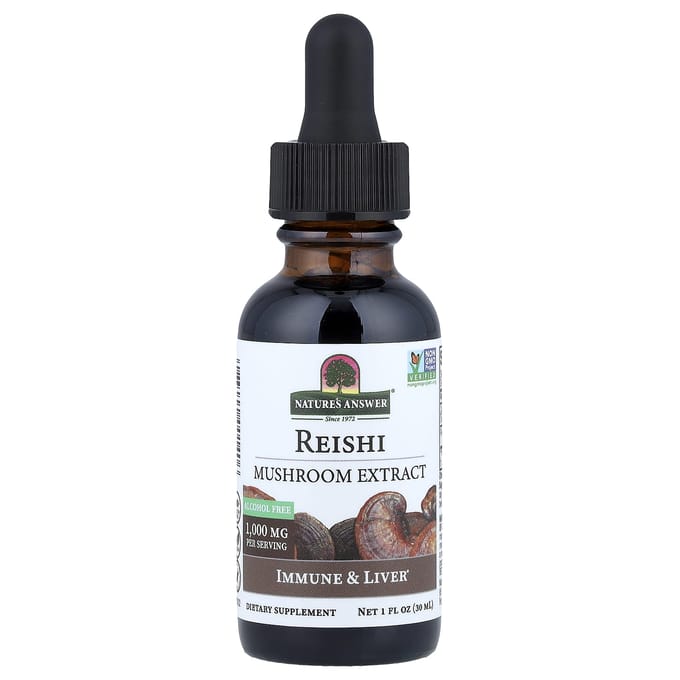 Nature's Answer, Reishi Paddenstoelen Extract, Alcoholvrij, 30ml (1 fl oz)