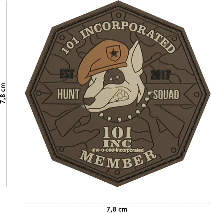 Embleem 3D PVC Hunt squad bruin