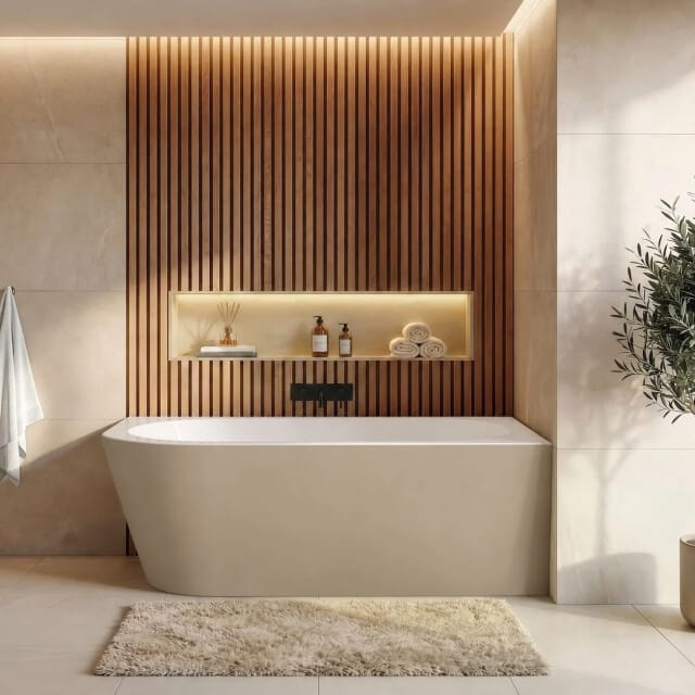 Badplaats Ligbad Isia 170 x 78 x 60 cm – Hoekbad – Beige – rechts