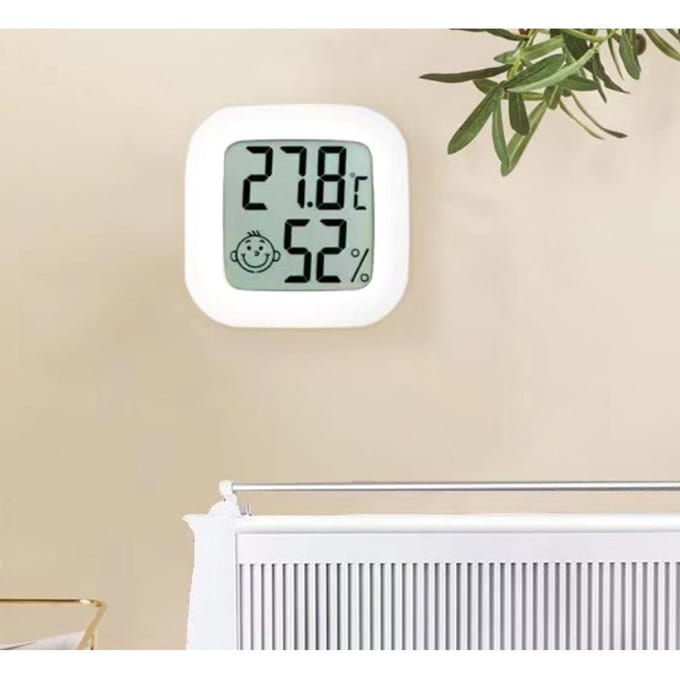 Mini Binnenthermometer Vochtigheidsmonitor Digitaal LCD Temperatuursensor Meter Vochtigheidsmeter wit
