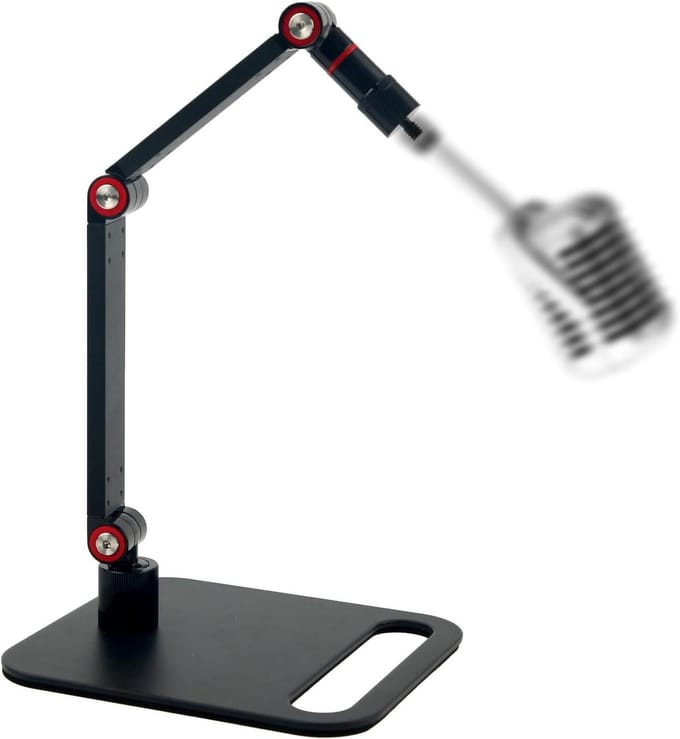 Verstelbare Microfoonstandaard voor op het Bureau - Maximale Belasting 1,5kg - Podcasts Streaming Gaming - Studio's - Schroefdraadadapters