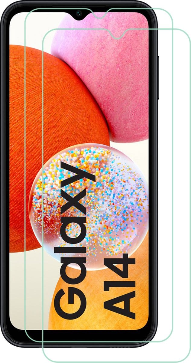 BixB screenprotector Geschikt voor Samsung Galaxy A14 gehard glas tempered glass bescherming – 2 PACK