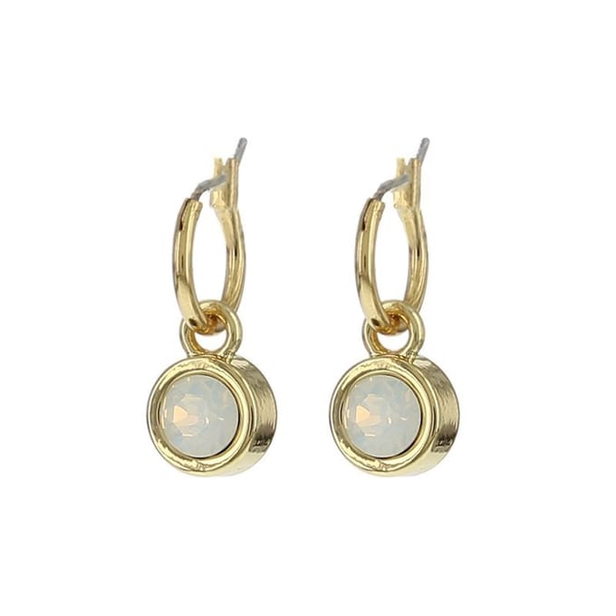 BIBA 80313 Oorhangers goud White Opaal