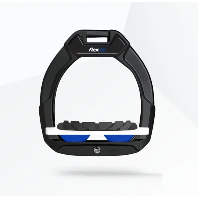 Veiligheids-stijgbeugels Rijervaring Inklapbare Grip Zwart/Wit/Blauw Kind Flex-On Safe-On
