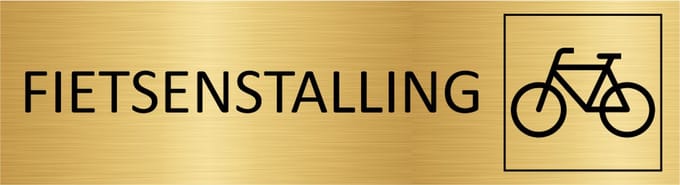 CombiCraft deurbordje Fietsenstalling in goud met tape - 165 x 45 mm