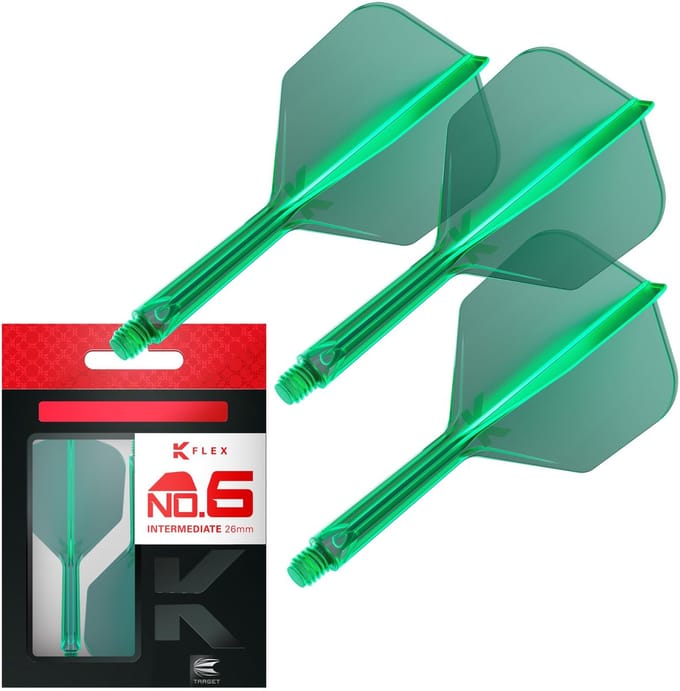 Target K-Flex Green NO6 - Dart Flights - Intermediate