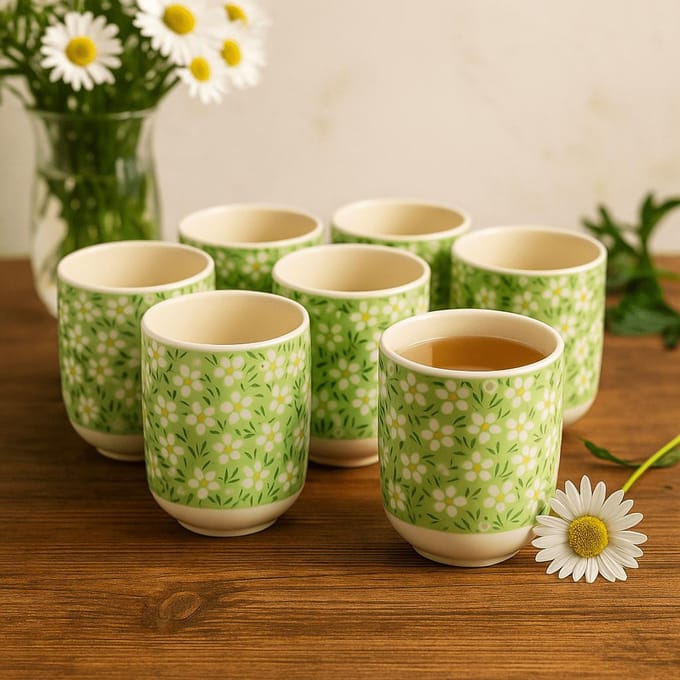 Kruidentheekopjes - Groene Madelief - cadeau geschenkset vrouwen geschenkset mannen