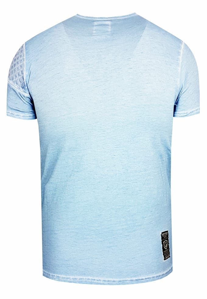 Olie-gewassen T-shirt met knoopsluiting
