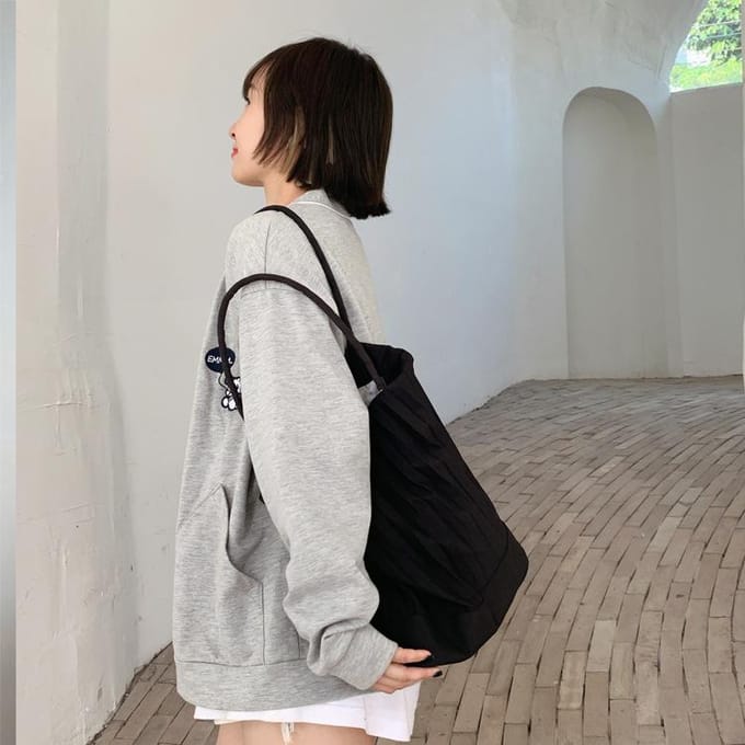 Originele Designer Geplooide Schoudertas Emmer Tas voor Dames gray