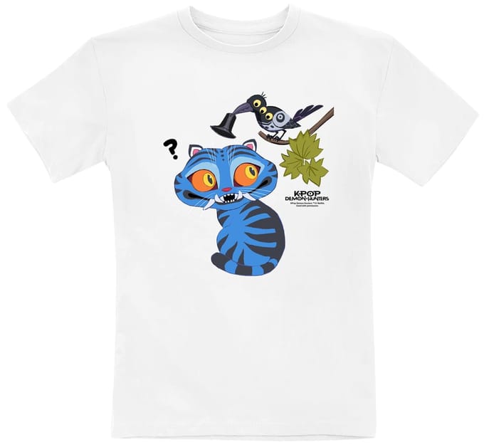 KPop Demon Hunters - Anime T-shirt voor kinderen - Derpy And Sussie Hat - voor meisjes - wit