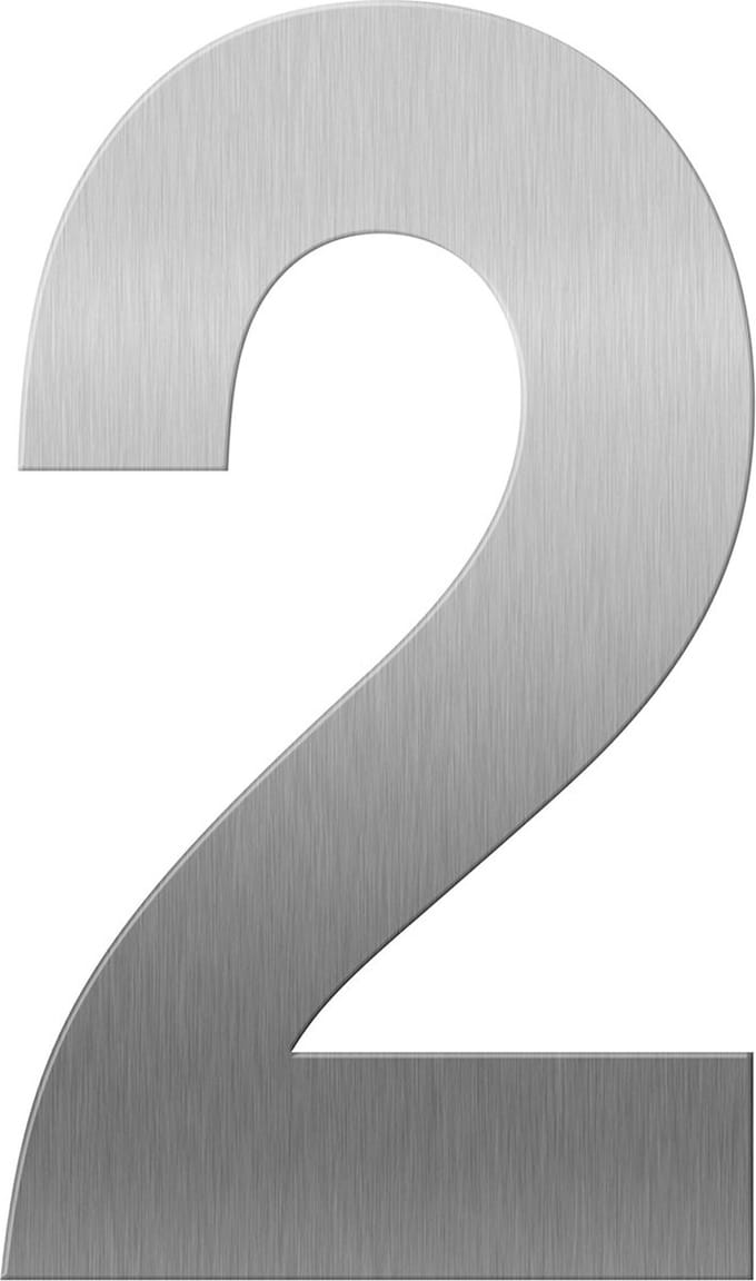 Huisnummer - RVS geborsteld - RVS - GPF - RVS 2 XXL, 400 mm