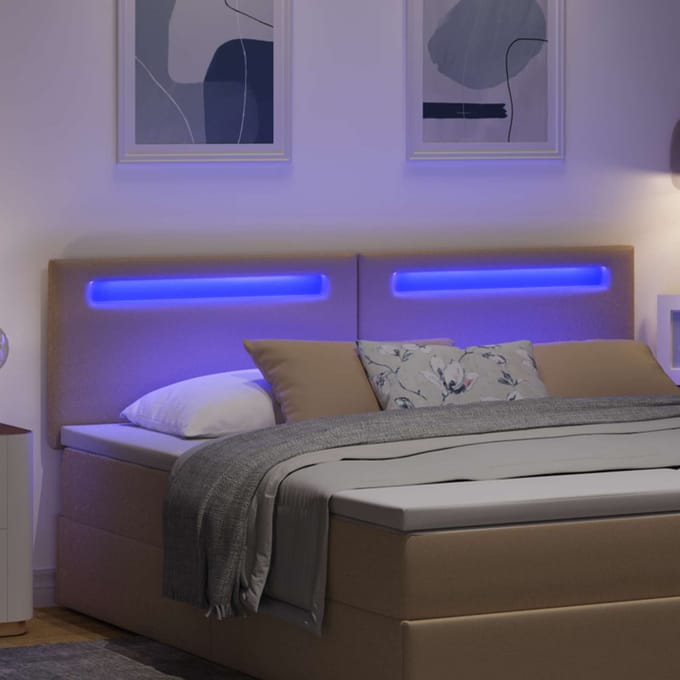 vidaXL - LED - Hoofdbord - Cappuccino - 180 - cm - Kunstleer