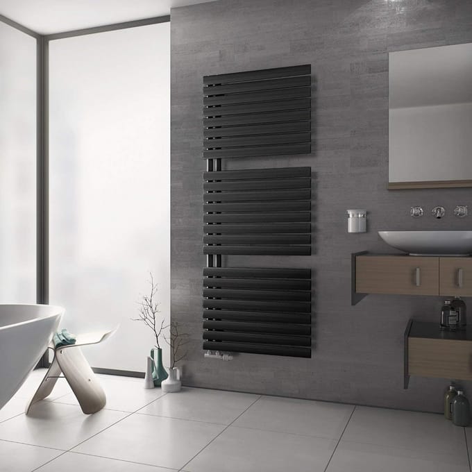 Open Badkamerradiator Wit 1164x600 mm 654W CV & Elektrisch