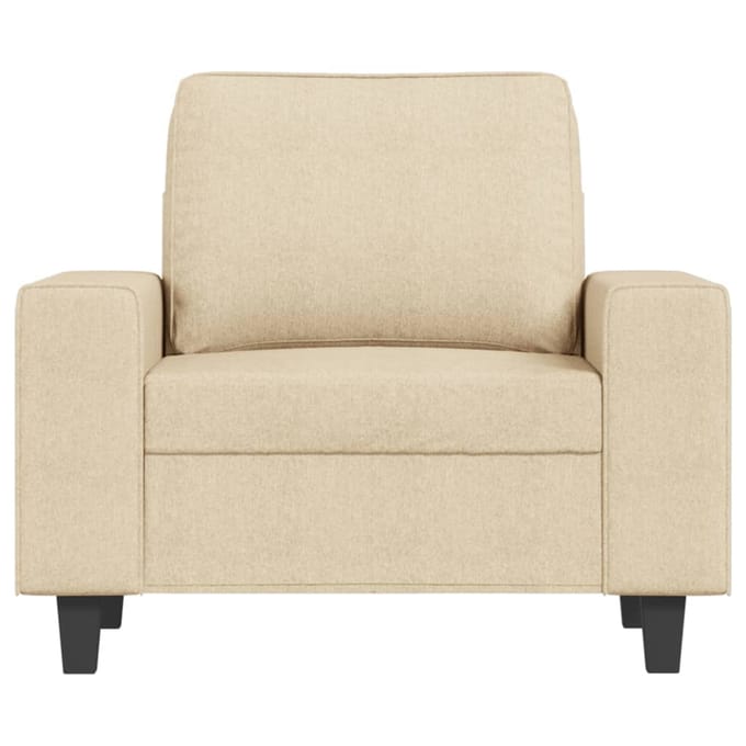 vidaXL Fauteuil 60 cm stof crèmekleurig