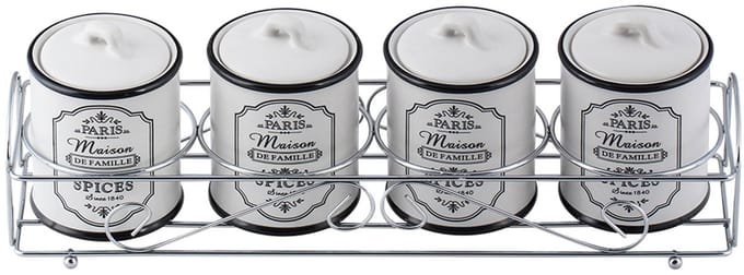 Maestro Paris - Vershouddoos set van 4 - keramische - kruidenpotjes - 200ml