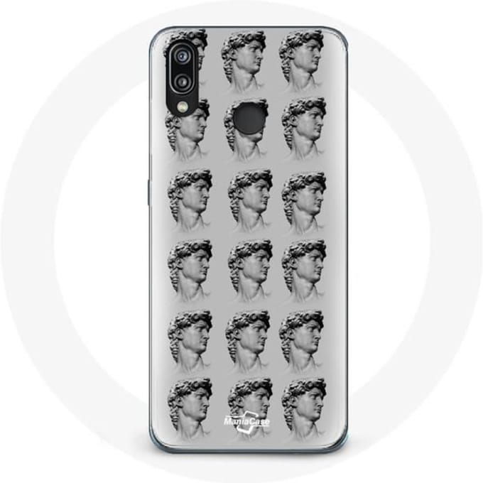 Hoesje voor Huawei P20 Lite Standbeeld grijze achtergrond grijs