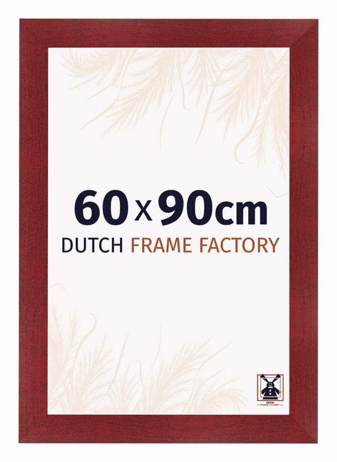 Fotolijst 60x90 cm - MDF - Wijnrood Geveegd - Praag