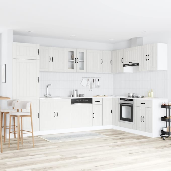 vidaXL - Waskompkast - Lucca - 2 - st - Wit - Bewerkt - hout