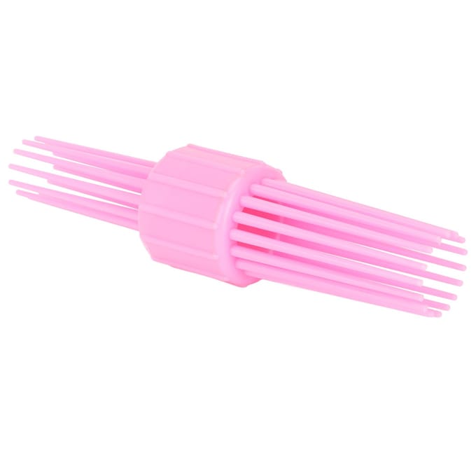 Haarkrulroller Kam Antislip Draagbaar Zachte Krullen Meertandige Haarstyling Krulkam pink