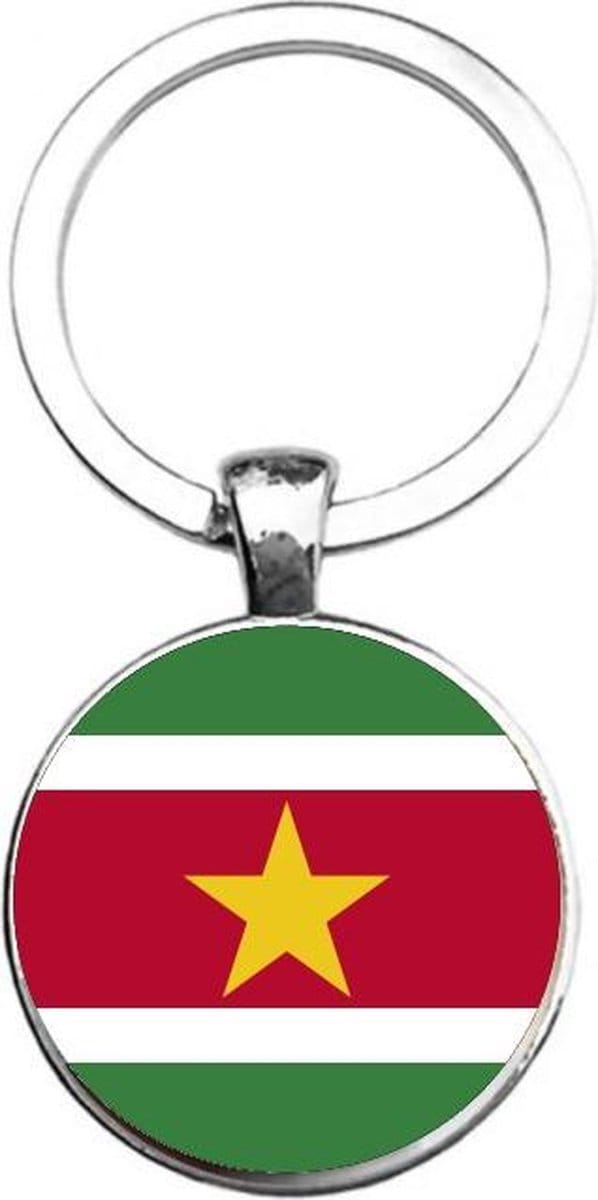Sleutelhanger Glas - Vlag Suriname