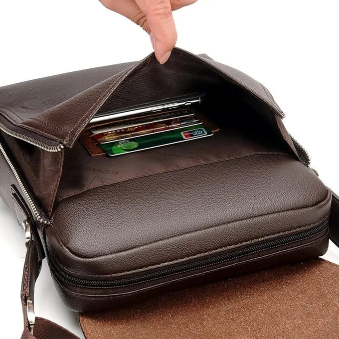Messenger schoudertas heren lederen aktetas casual zakelijke crossbody handtas