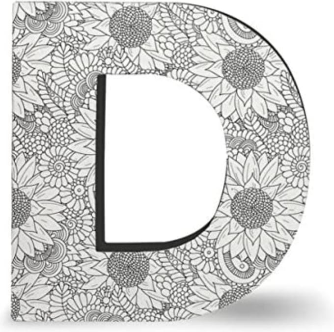 dci Color Joy Art - Large Block Letter “D“ Wall Hanging - Letter to Color “D”