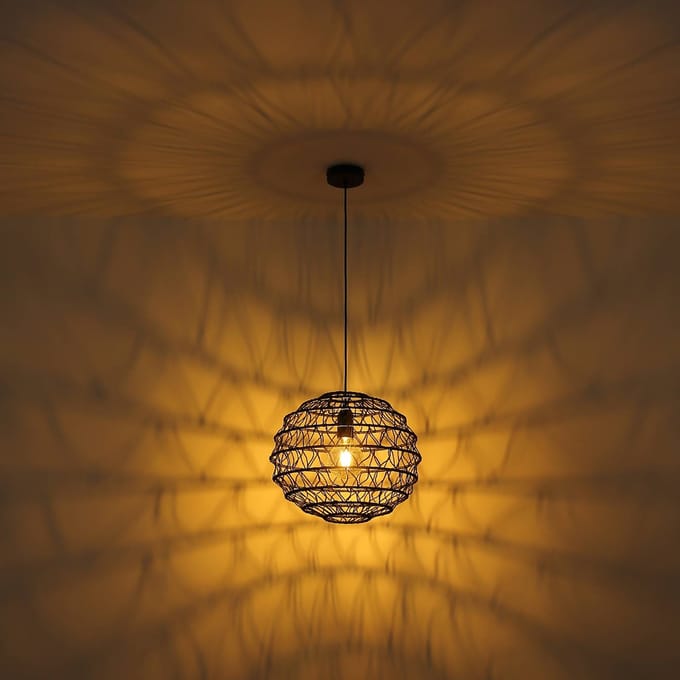 Globo - hanglamp - Senni - zwart - metaal - Ø 29cm - E27 - 15689H