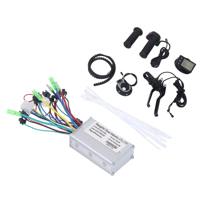 36V 48V 350W Borstelloze Motorcontroller S866 LCD Paneel Kit Elektrische Fiets Ombouw Rem Draai black