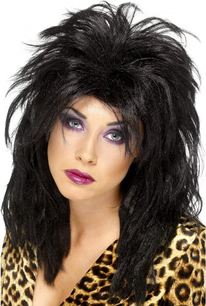 Smiffys carnaval verkleed heksen pruik voor dames zwart wild haar