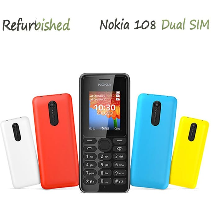 Gereviseerde Nokia Originele Nokia 108 Dual SIM GSM 900 / 1800 Mobiele Telefoon Simple Set