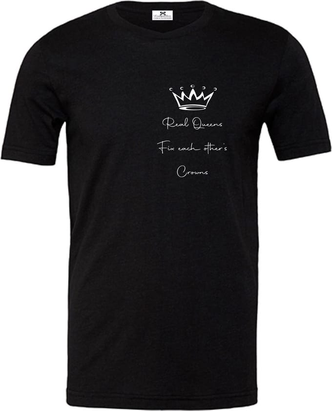 T-shirt dames-korte mouw-Real Queen fix each other's crown-Maat S