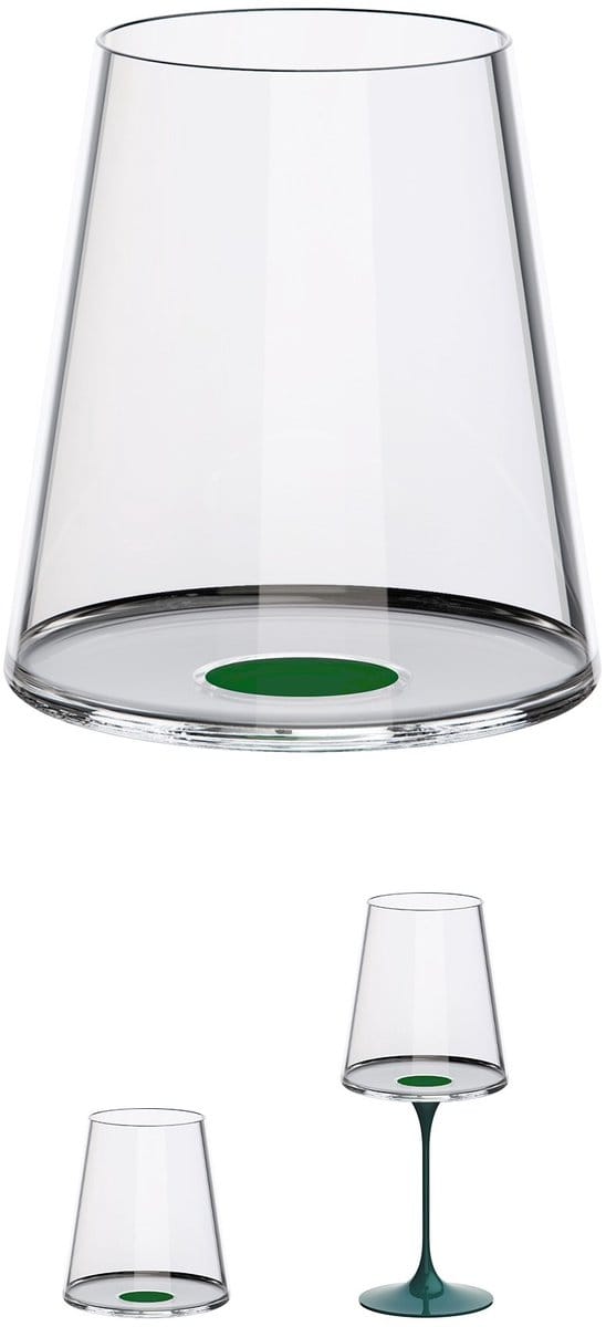 Trebonn SplitGlass - Tumbler / Rodewijnglas - 450ml - Set van 2 - Groen