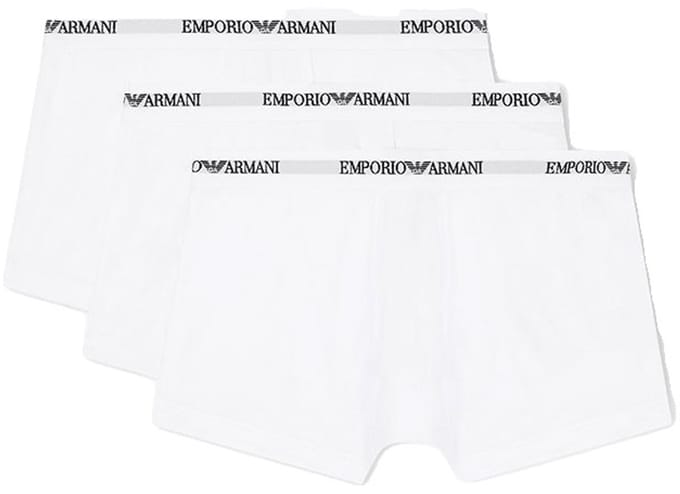 Armani boxers - trunks met logo band 3-pack wit
