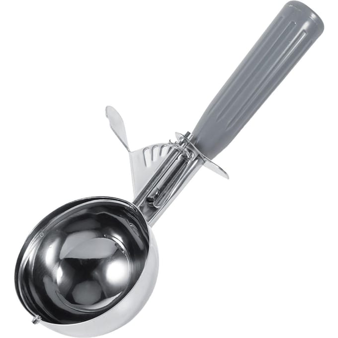 Cuillère à glace pratique en acier inoxydable avec manche en plastique (7.2cm) gray