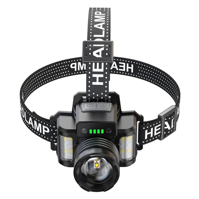 LED-koplamp met bewegingssensor Waterdichte USB-oplaadbare koplamp Zoombare hoofdlamp Werklamp zwart