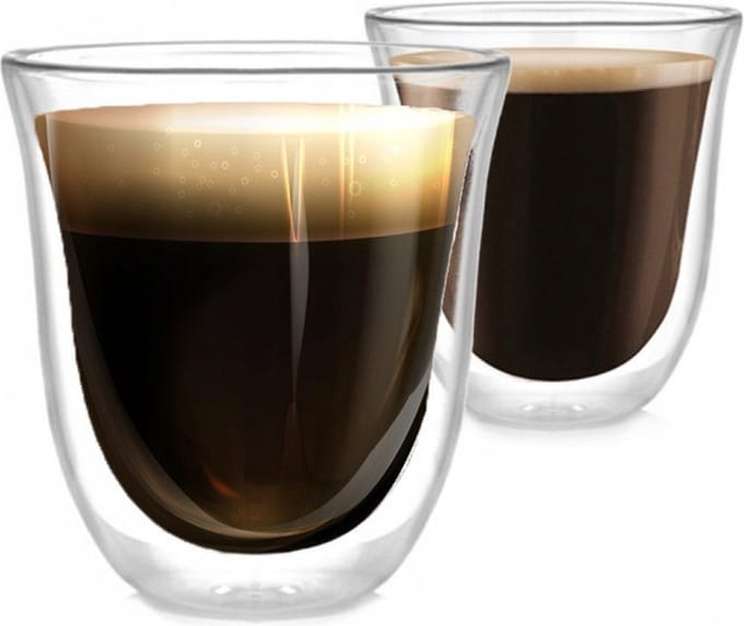 Set van 4 dubbelwandige/thermische koffie/thee/latte... glazen - 22 cl -elegant model