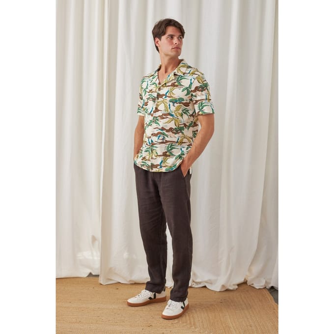 TWOTHIRDS Maziwi - Ecru/green Maat: S | Casual Overhemden Outlet | Heren | Groen