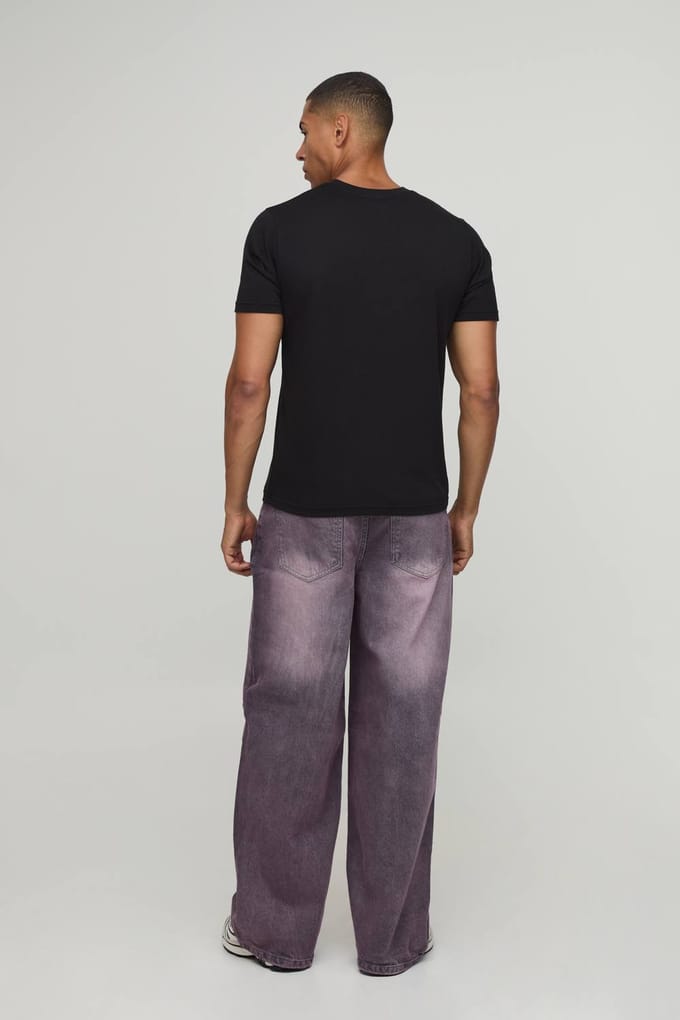 Baggy Getinte Jeans | Pink | Size 30