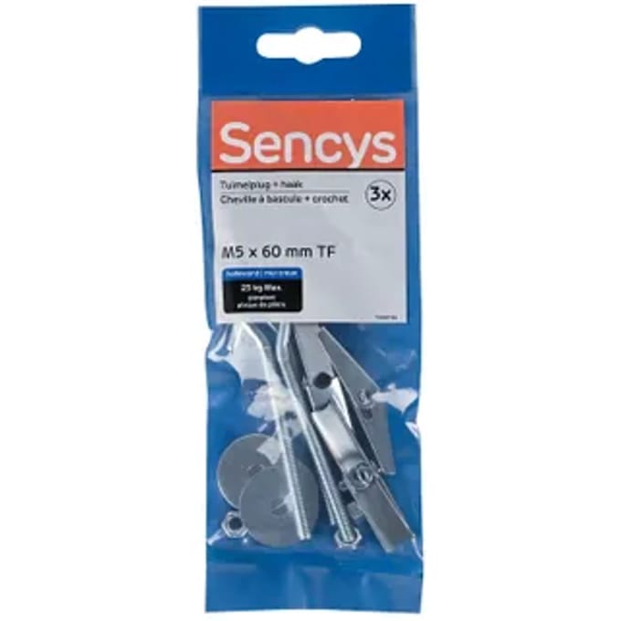 Sencys Tuimelplug Staal - Diam. 5x60mm - 3 Stuks