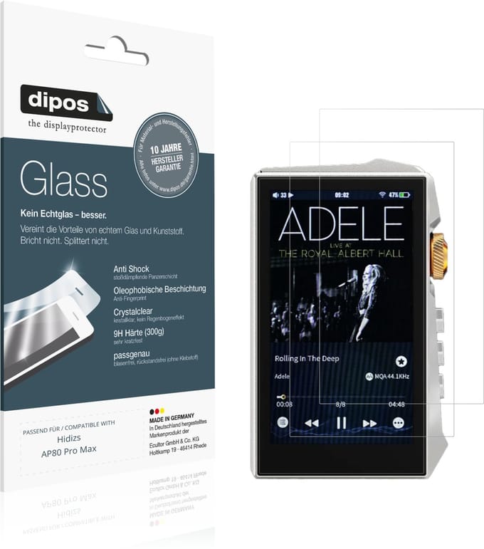 dipos – 2x Pantserfolie geschikt voor Hidizs AP80 Pro Max | 9H Screenprotector