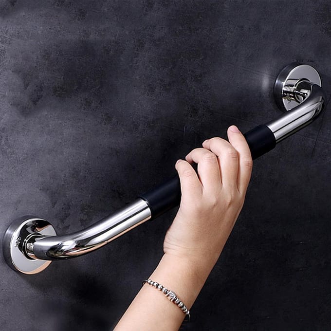 19.6 Inch Anti-Slip Douche Handgreep RVS Badkamer Handgreep Met Siliconen Beklede Grip 50cm black