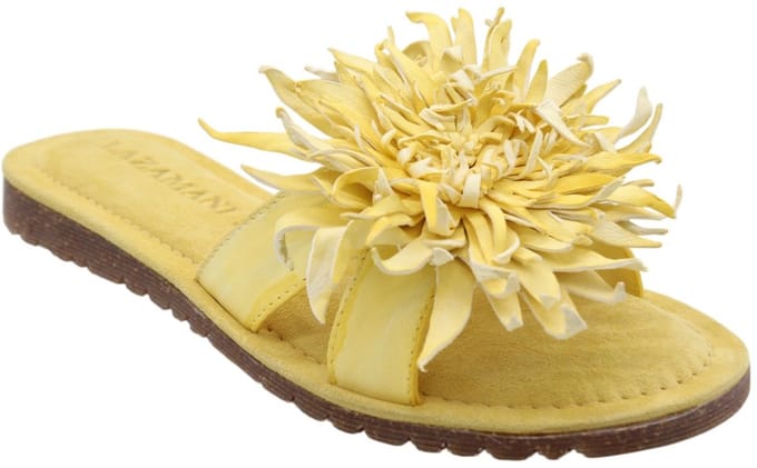Lazamani - Moa Dames Slippers Leer Yellow - Maat 36
